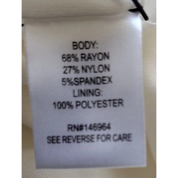 Donna Ricco Dress Womens 4 Midi Side Zip Cream - Picture 9 of 10